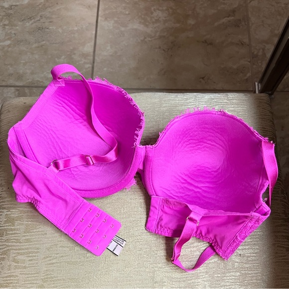 Victoria’s Secret DREAM ANGELS Lightly Lined Lace Demi Bra 34DDD Pink Berry 34F - Picture 5 of 9